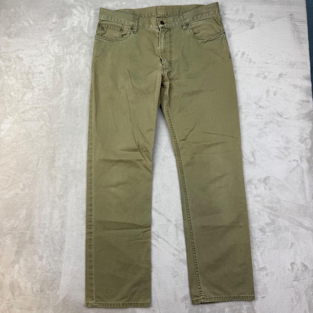 Polo Ralph Lauren Pants 34x32 Olive Canvas Twill Heritage Workwear 5 Pocket